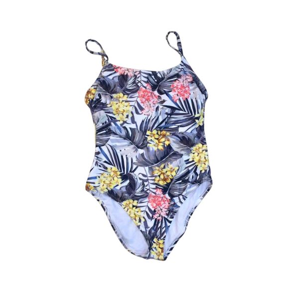 Hurley 1 Piece Swim Suit Size Small Tropical Floral Full Coverage Bathing Suit - Picture 1 of 11